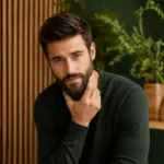 Customer using APOLO beard balm as part of a simple morning beard grooming routine